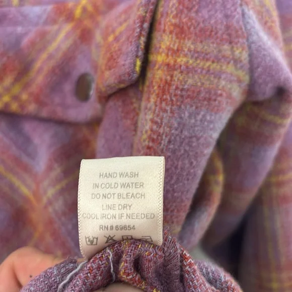 Dizzy Lizzy snap front fleece flannel Plaid long sleeve shirt women’s medium - Picture 6 of 13